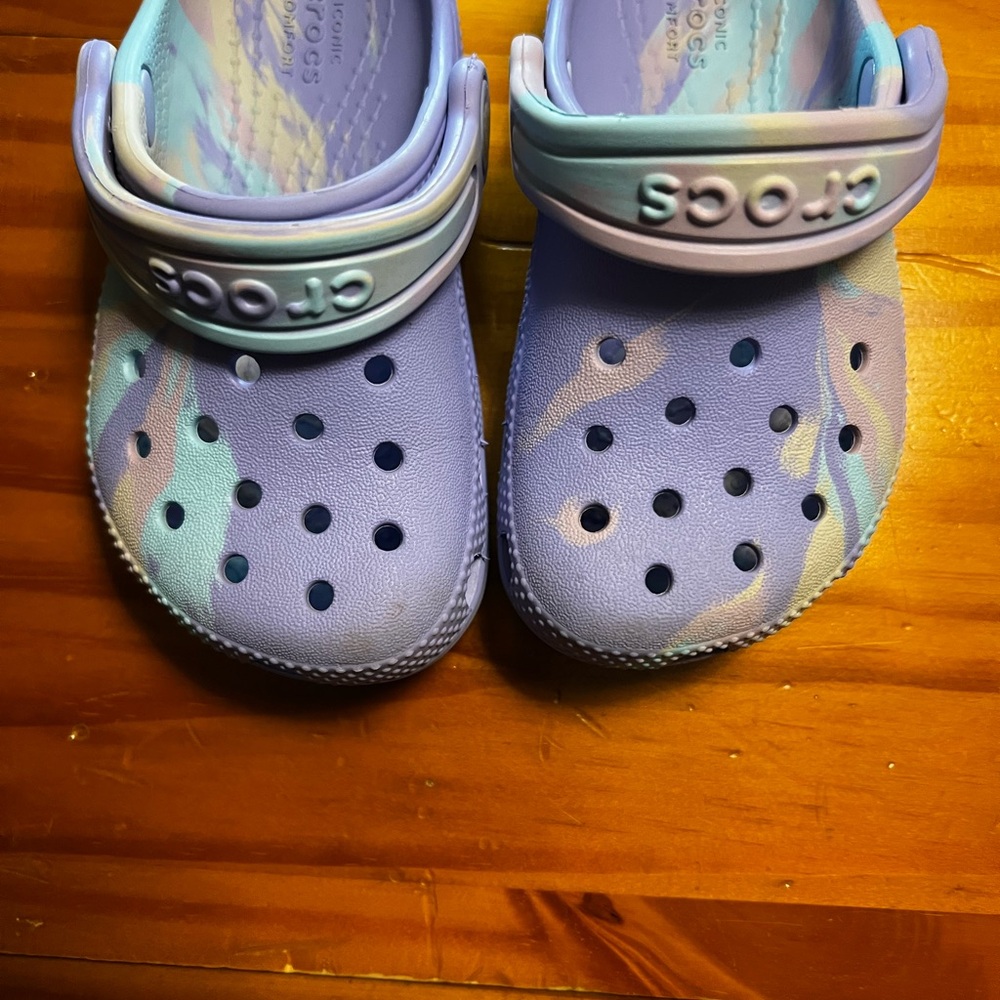 CROCS Kids' Lavender and Aqua Sandals